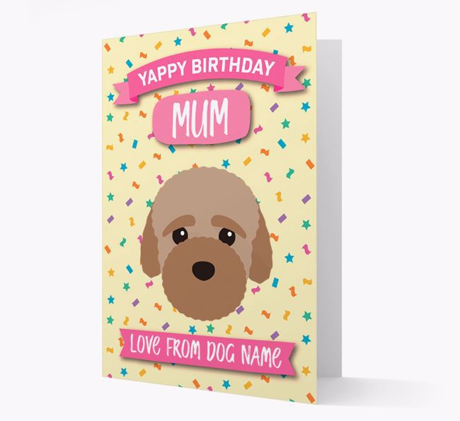 Personalised Card 'Yappy Birthday Mum' with {breedCommonName} Icon